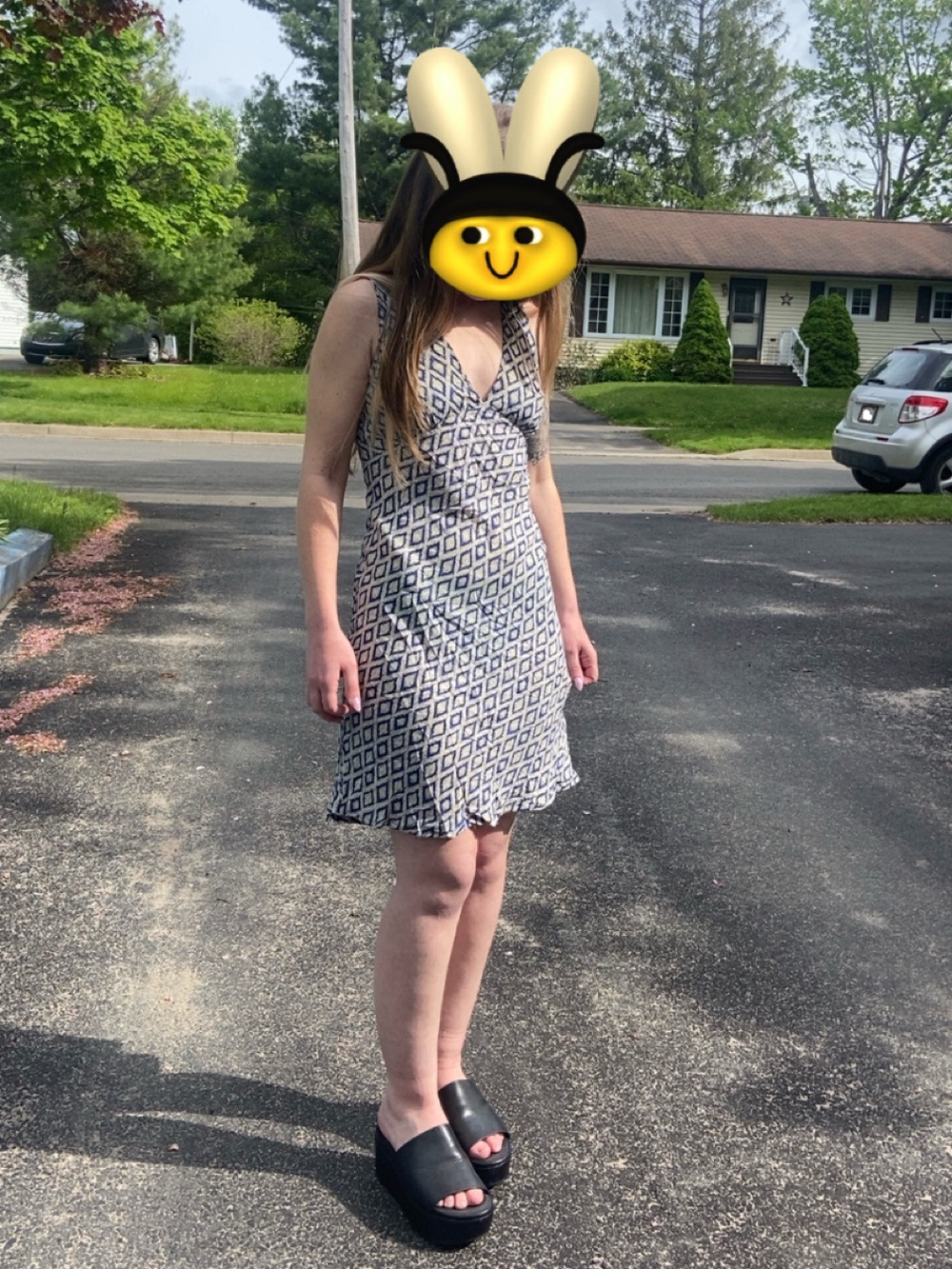 Silk blend diamond print mini dress